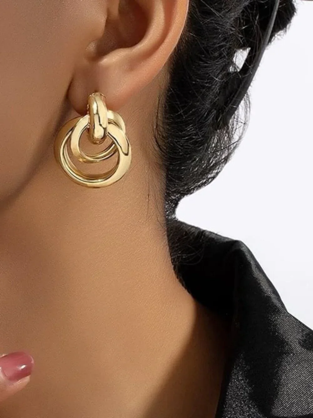 geometric circle earrings